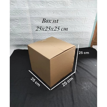 Dus Singgle Wall Kardus Karton Box Coklat Polos 25x25x25
