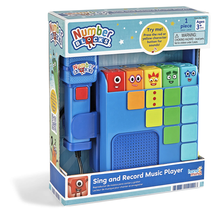 Hand2Mind Numberblocks Sing and Record Music Player, Mainan Musik Edukasi Numberblocks. Bernyanyi,