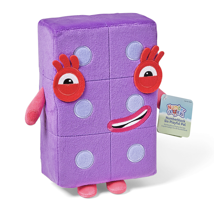 Hand2Mind Numberblocks Six Playful Pal, Boneka Numberblocks Angka 6 Yang Lembut Dan Lucu. Cocok