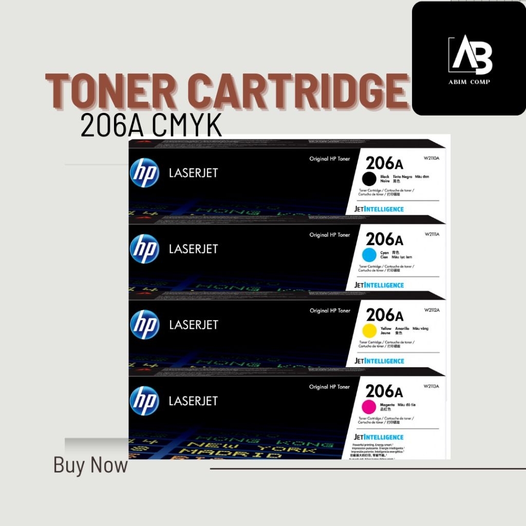 Toner cartridge 206a Black & colours for printer m255dw,m255nw, pro mfp 282nw.