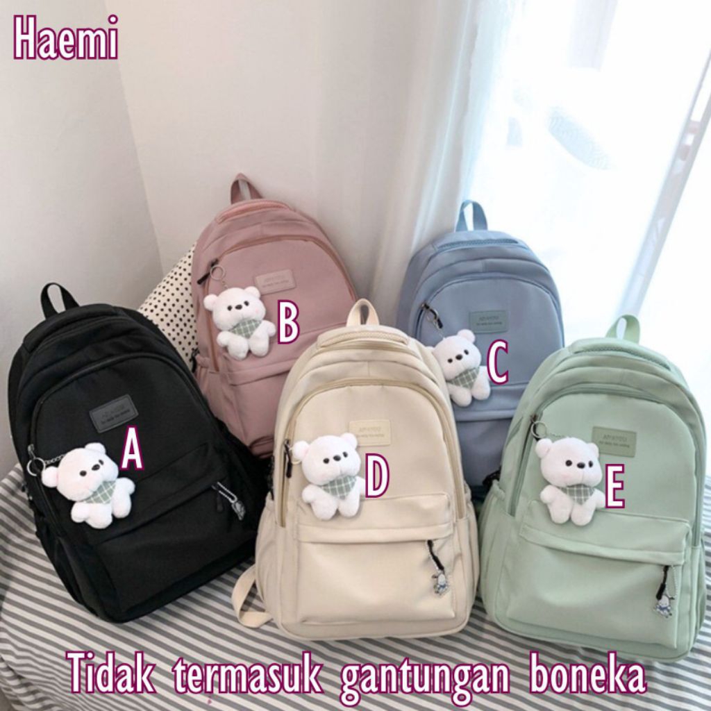 Tas Ransel Besar Haemi Large Backpack Wanita Cewek Ransel Sekolah Anak