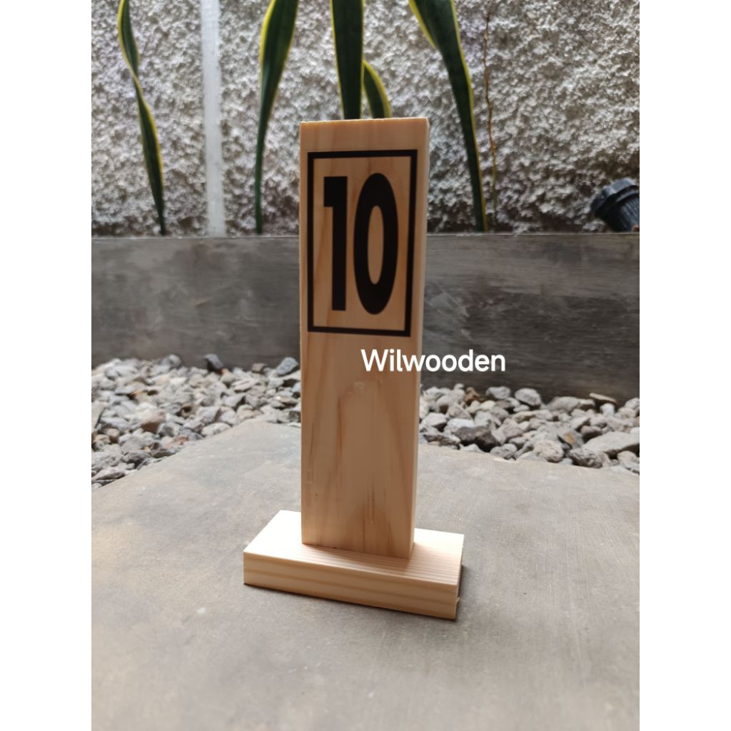 Table number | Nomor meja kayu jati belanda tinggi 18cm
