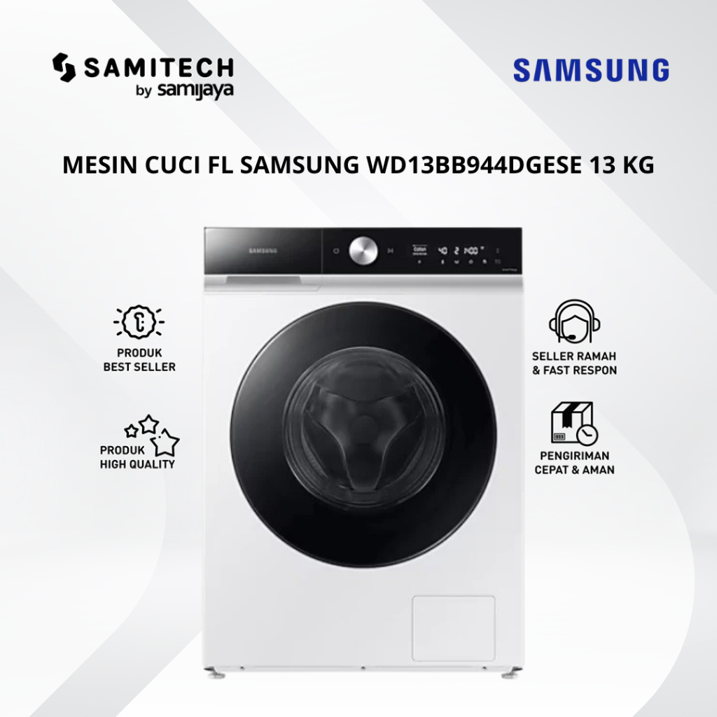 Mesin Cuci 1 Tabung Samsung Front Loading Bespoke 13/8 Kg Washer Dryer WD13BB944DGESE