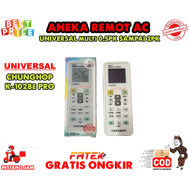 REMOT AC MULTI / UNIVERSAL 1001 CHUNGHOP REMOTE AC MULTI | REMOTE AC UNIVERSAL | REMOTE CHUNG HOP | 