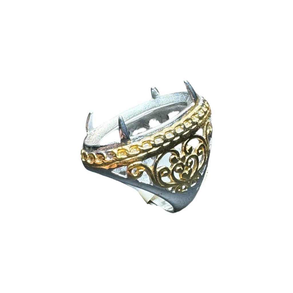 Ring cincin batu akik titanium emban cangkang | AA71