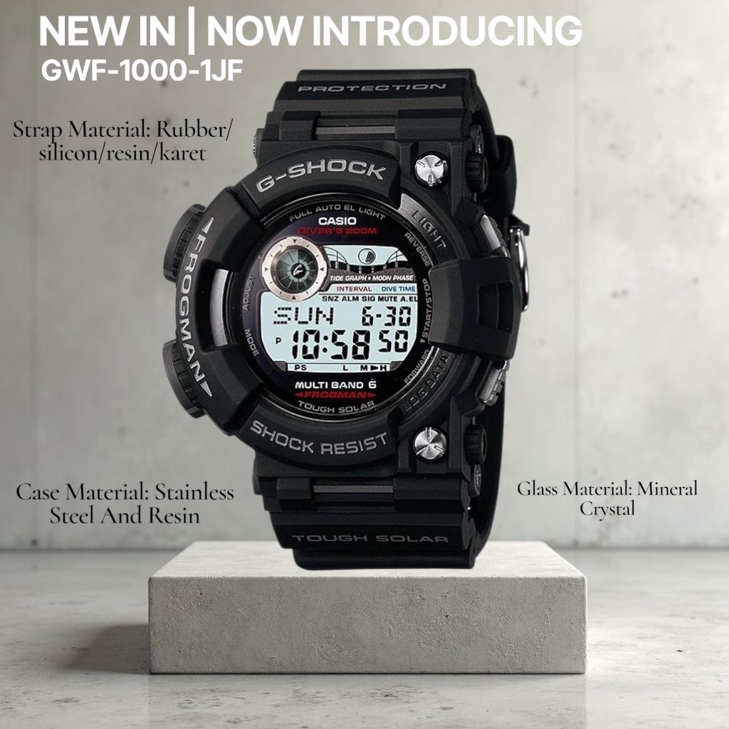Jam Tangan Pria Merk G Shock Frogman Red Original Bm Baterai Free Box Set