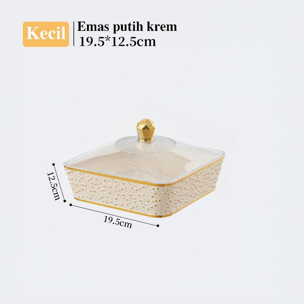 Estetika Piring Persegi Dengan Tutup Transparan