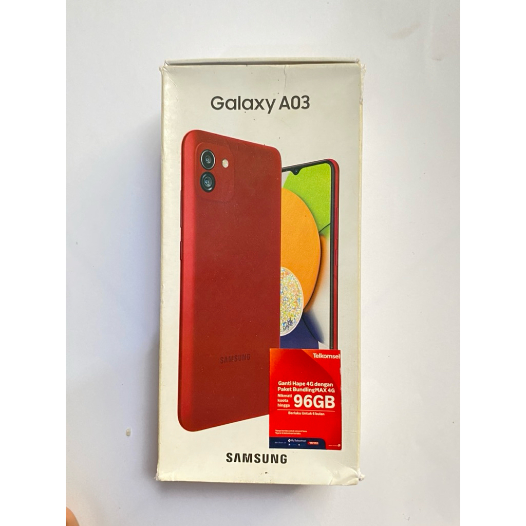 Box / Kotak Samsung A03 Ram 4/64  Red Original Copotan/ Ori Bawaan Hp