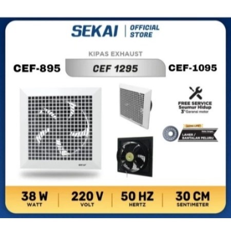 Sekai Kipas Exhaust Plafon 12 Inchi CEF-1295 – Ventilasi Udara – Original