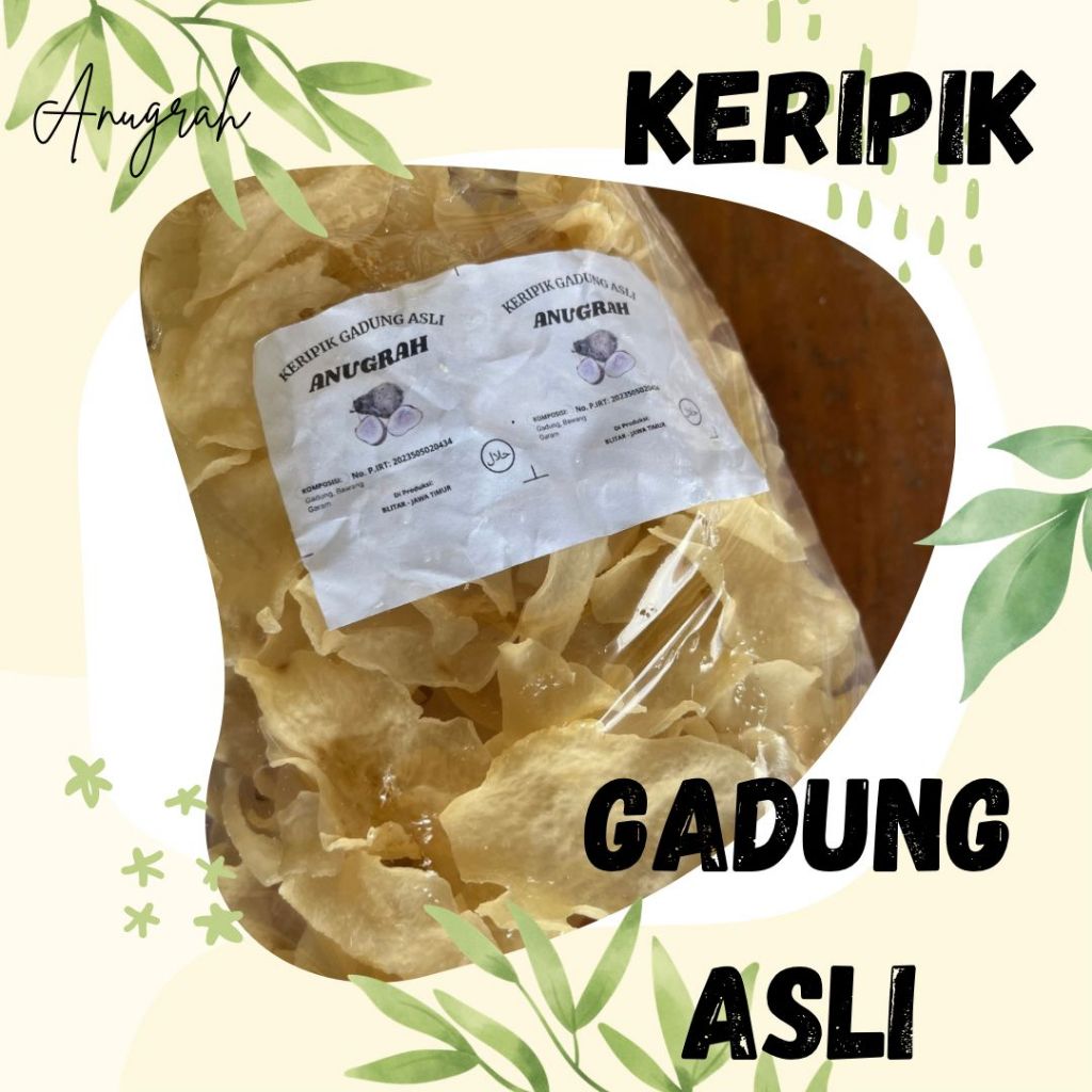 Keripik Gadung Mentah 1Kg | Kerupuk Gadung blitarTipis | Opak Gadung Gurih Renyah Siap Goreng
