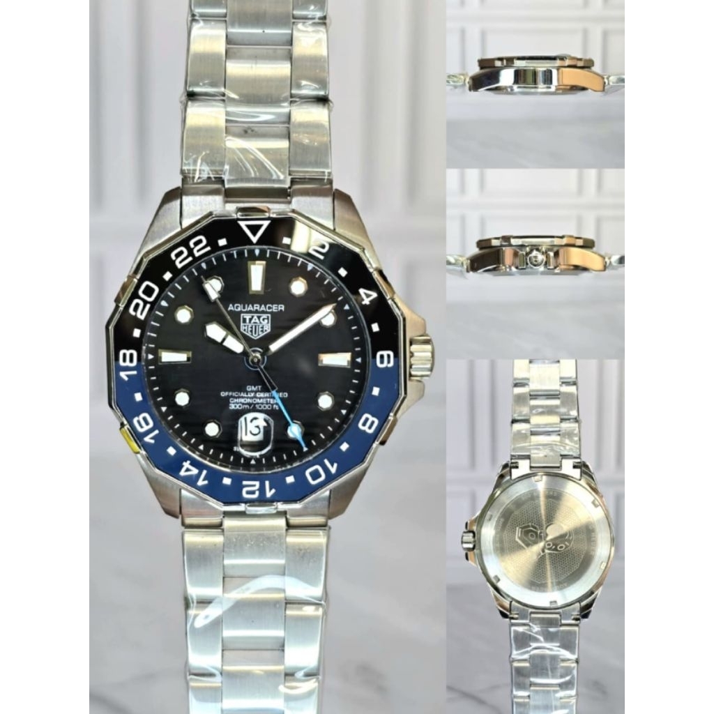 Jam tangan pria TH Automatic GMT 41mm Aquaracer stainless steel japan