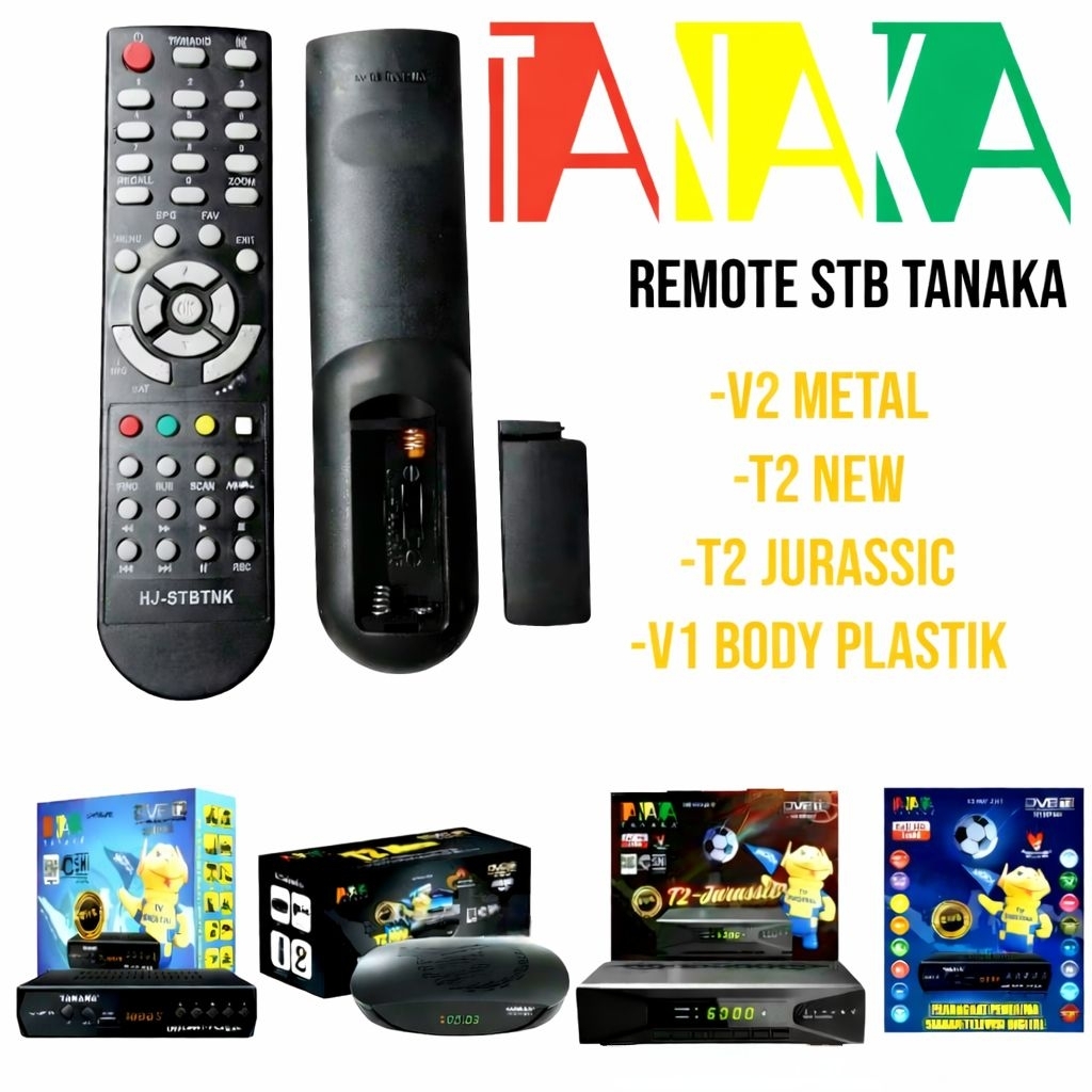 REMOTE STB RECEIVER SET TOP BOX TANAKA T2 NEW JURASIC SNIPER  UNTUK SEMUA STB TANAKA TAMPA SETTING