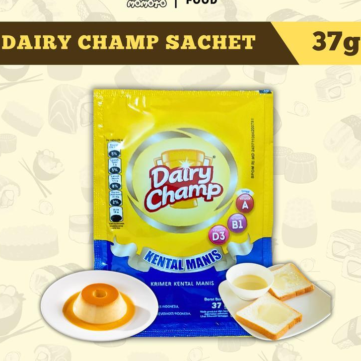 Susu Krimer Kental Manis Dairy Champ SACHET 37GR - Kental, Manis, Nikmat