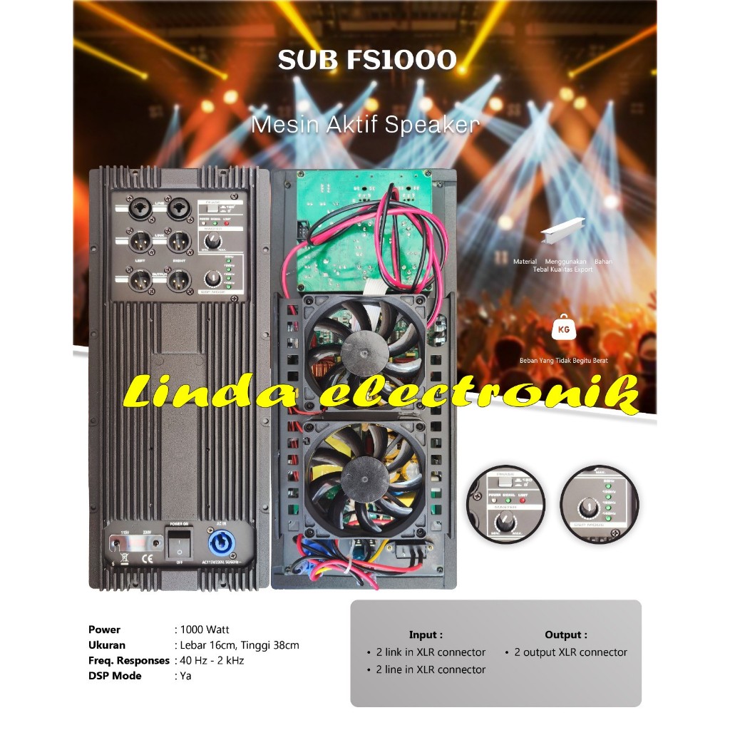 Mesin Speaker Aktif / Power Kit Aktif 1000 Watt Original SUB FS1000