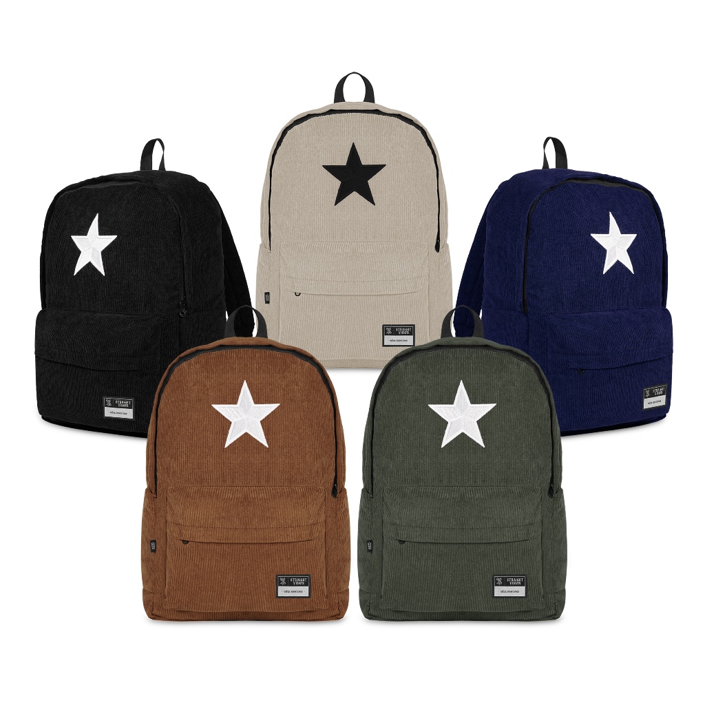 STRAIGHT VISION - ROYSTAR - TAS BACKPACK CORDUROY HITAM/ NAVY / ARMY / COKLAT/ CREAM - TAS RANSEL CO
