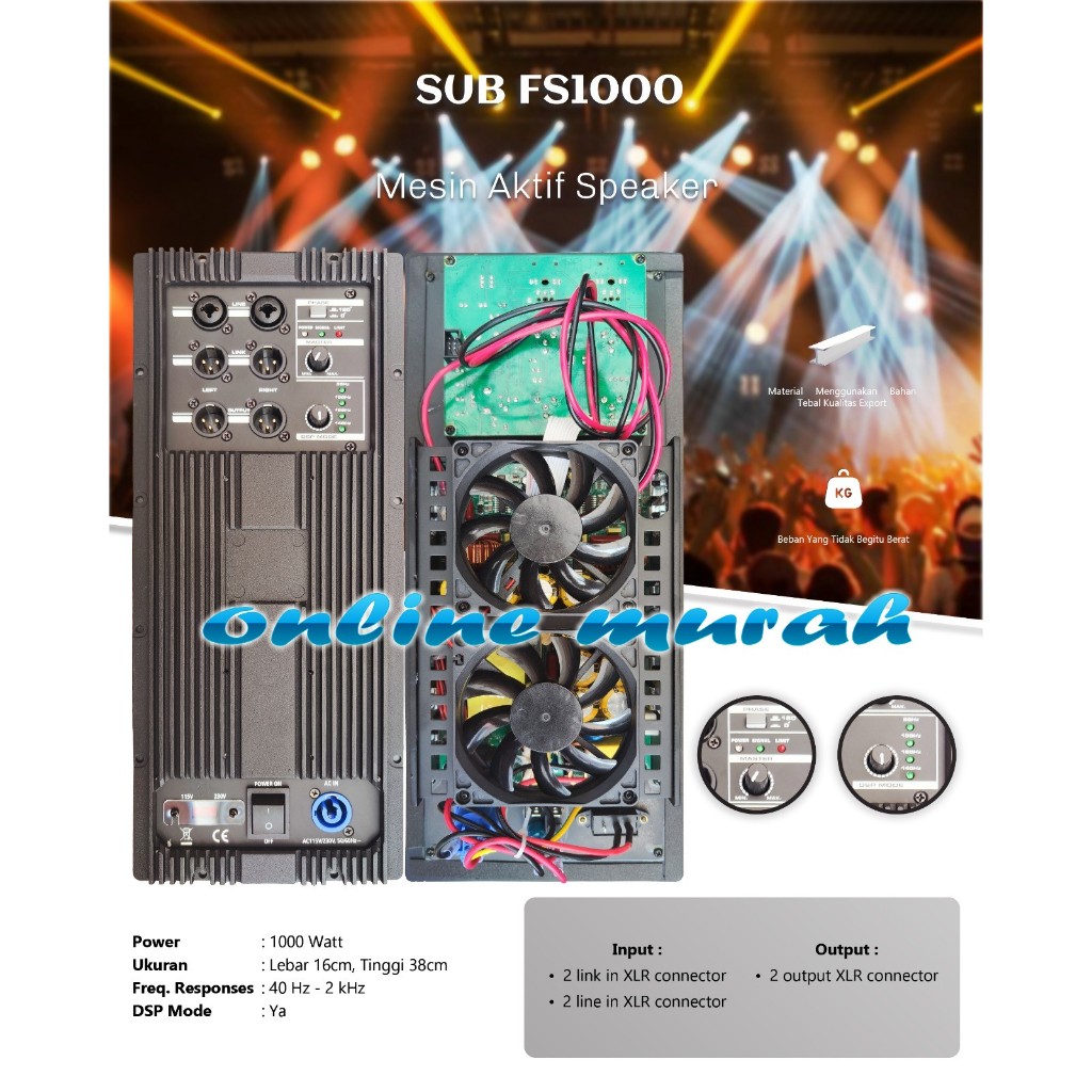Mesin Speaker Aktif / Power Kit Aktif 1000 Watt Original SUB FS1000
