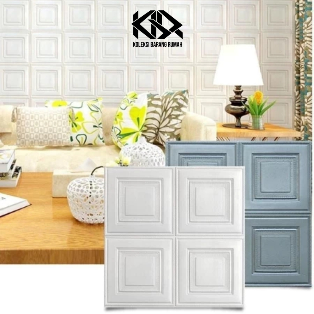 KBR Wallpaper Foam Kotak Putih untuk Dinding atau Plafon Wallpaper 3D FOAM R781
