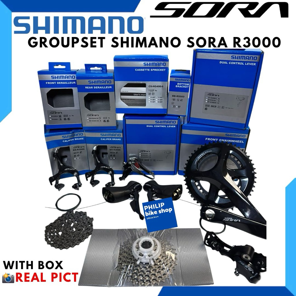 GROUPSET SHIMANO SORA R3000 2x9 Speed 50-34T 170mm 11-34T NEW