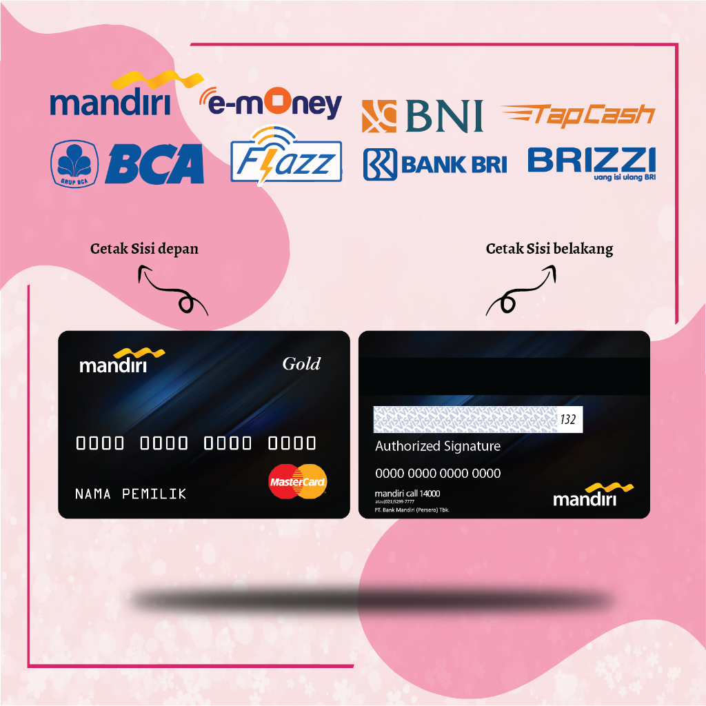 EMONEY ETOLL DEBIT CREDIT CARD PLATINUM MANDIRI FLAZZ BCA GEN 2 BNI TAPCASH BRIZZI BRI - 2 SISI