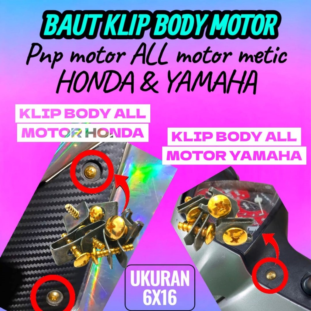 HARGA 20 PCS 20 PCS BAUT EMAS BAUT KLIP BEAT BAUT KLIP HONDA & YAMAHA BAUT KLIP BODY MOTOR HONDA & Y