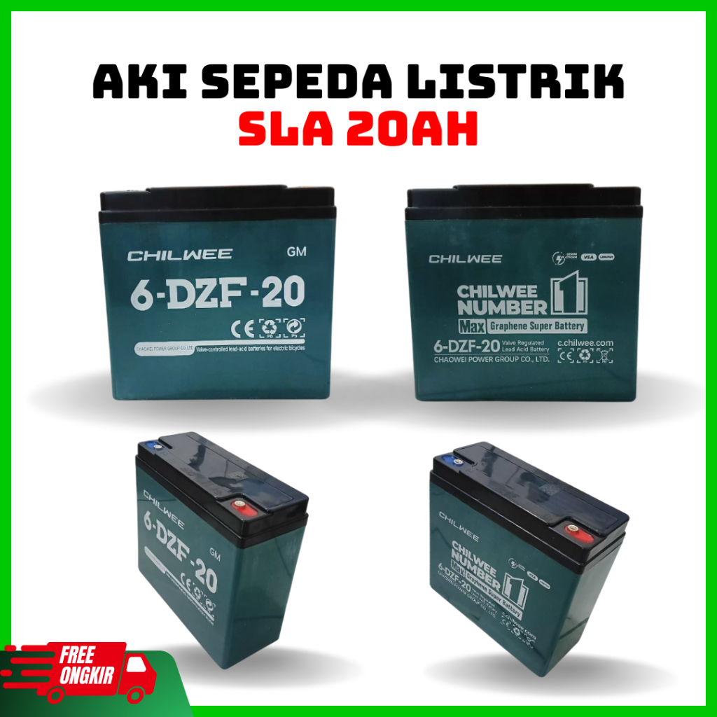 Aki Sepeda Listrik CHILWEE 20ah || 48V-20AH / 60V-20AH / 72V-20AH Perfoma Stabil