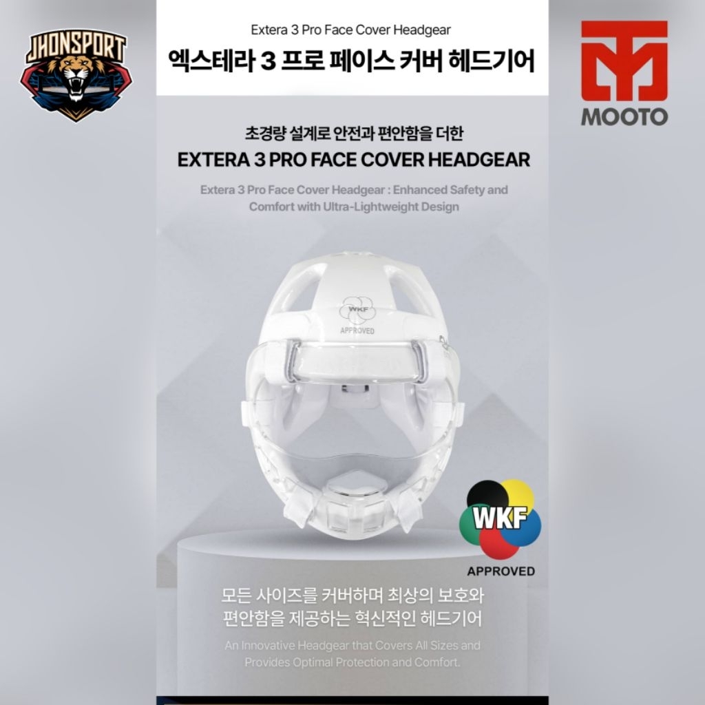 [WKF APPROVED] MOOTO Extera 3 Pro Face Cover Headgear - Pelindung Kepala Karate