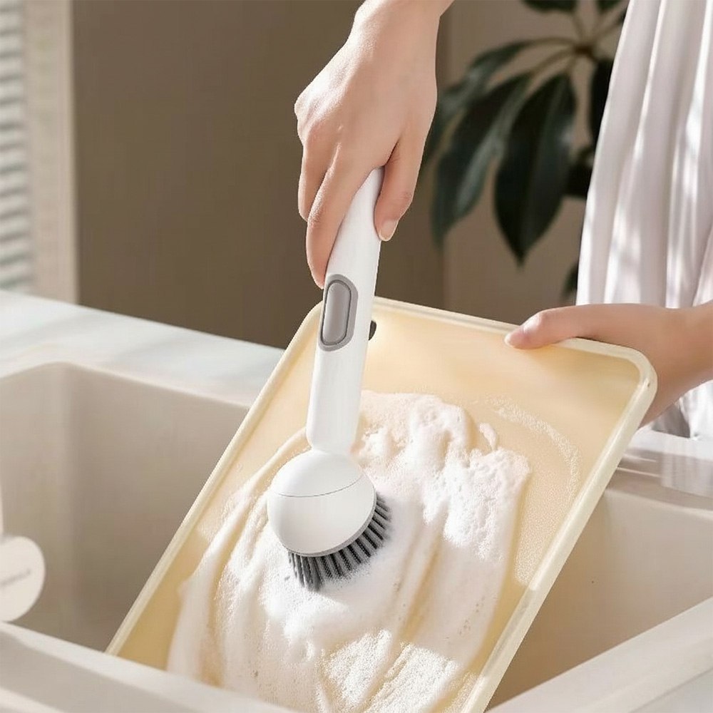 Sikat Pencuci Piring Panci Dispenser Otomatis Alat Cuci Piring Praktis Pembersih Wajan