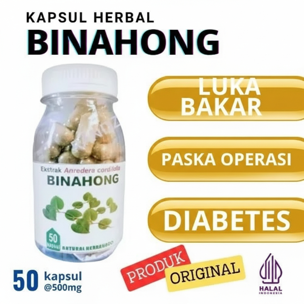 Kapsul Binahong Herbal 50kapsul pasca operasi luka bakar