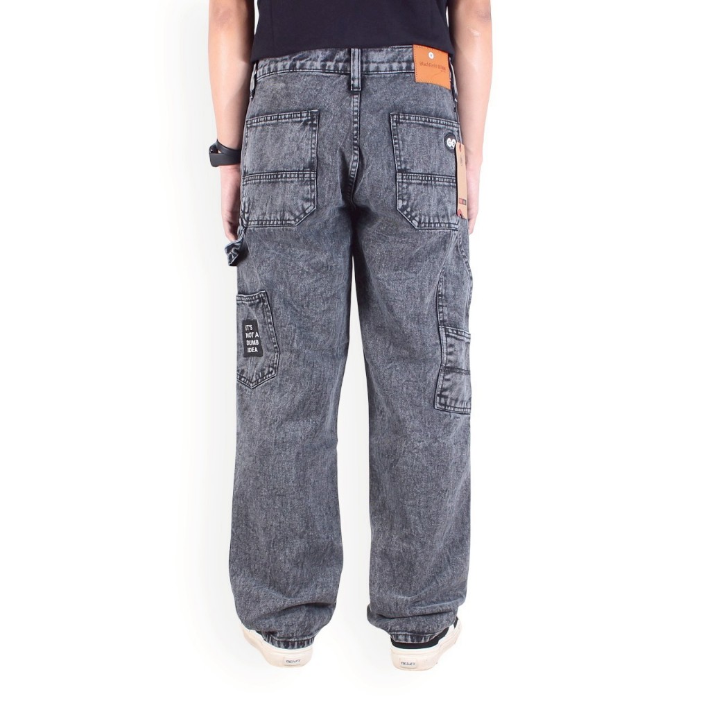 MS.GO..Carpenter Pants - Denim Carpenter Baggy Pants Necro