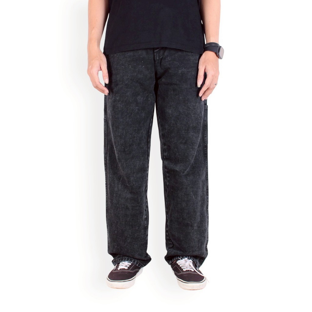 MS.GO..Carpenter Pants - Denim Carpenter Baggy Pants Necro