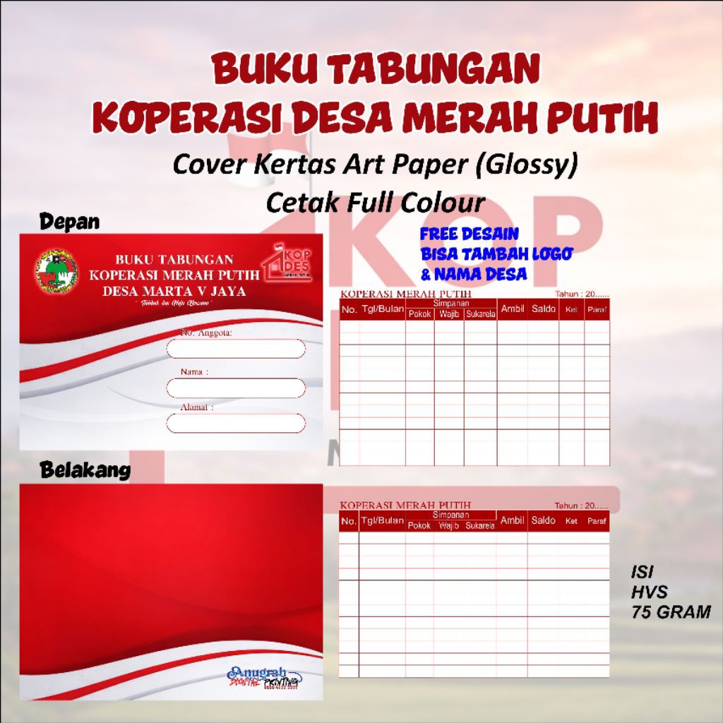 BUKU TABUNGAN DESA KOPERASI MERAH PUTIH