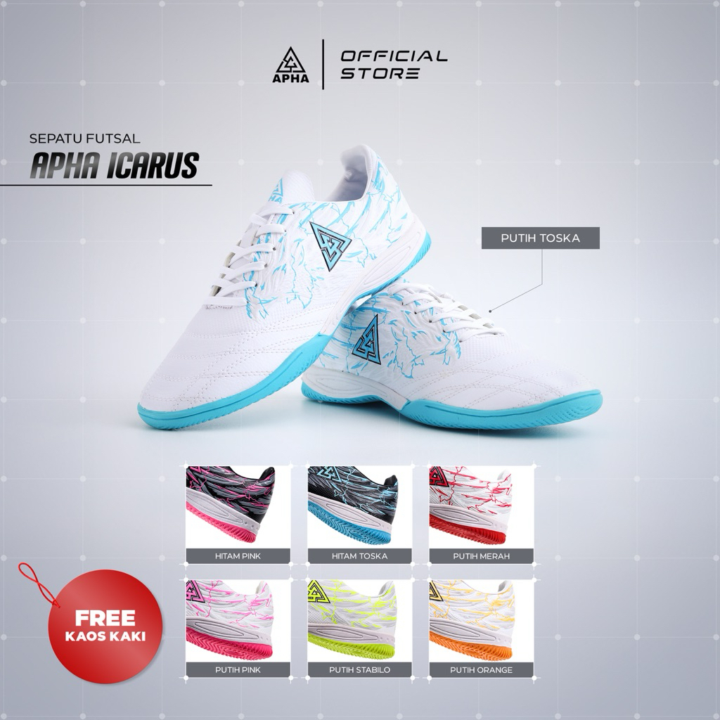 APHA - Sepatu Futsal Apha Icarus Putih Toska