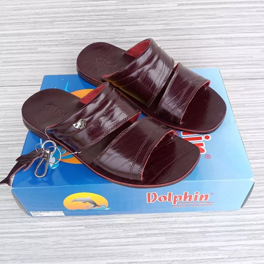 Dolphin Sandal Slide Pria Kulit Asli "D-25" Classic Series Sandal Kulit Dolphin Sandal Dolphin Origi