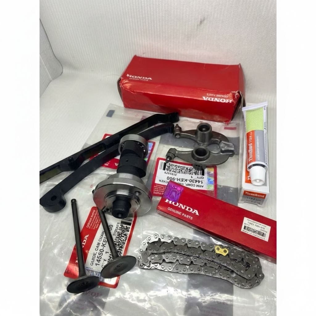 PAKET NOKEN AS + PLATUK KLEP + KLEP SET + LIDAH TENSIONER + RANTAI KETENG HONDA TIGER GL NEOTECH  ME