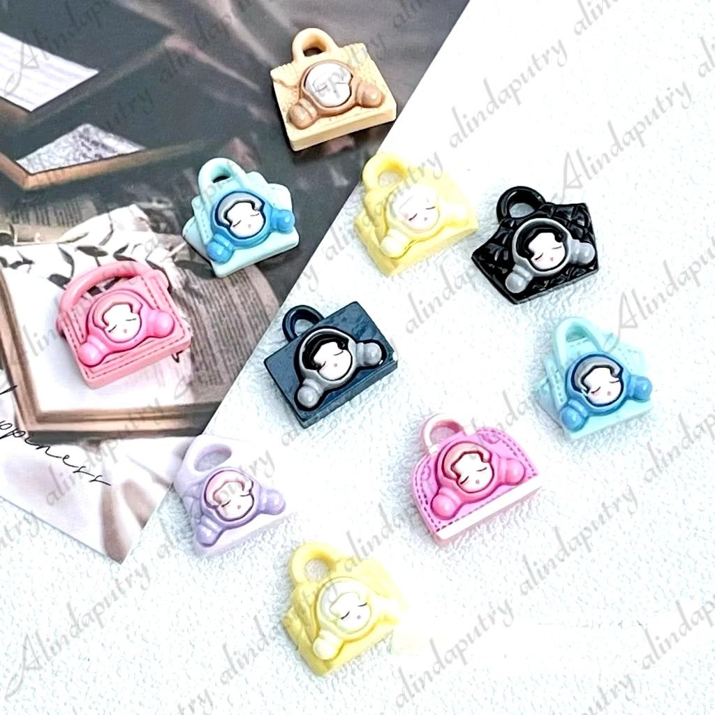 clay resin diy glossy karakter tas wanita manik manik clay resin diy glossy inpor grosir