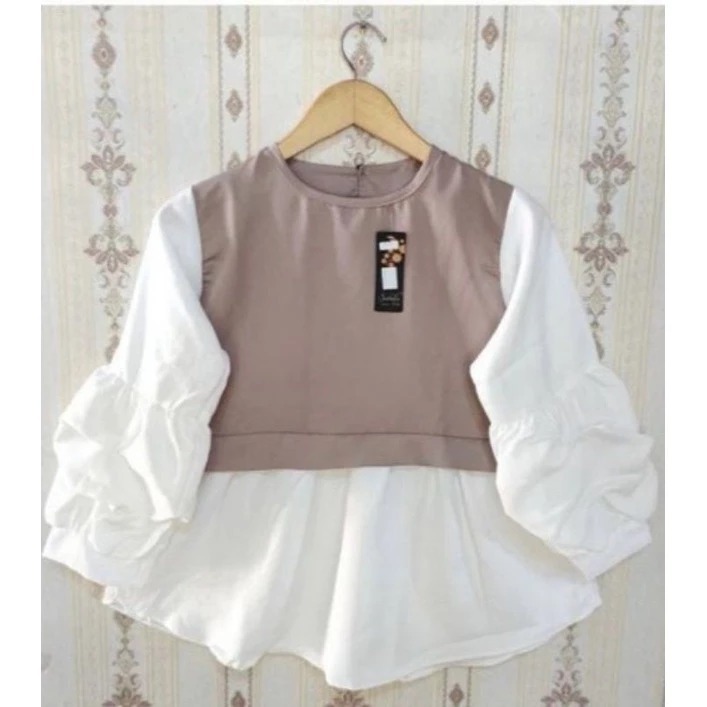 Atasan Blouse Anak Perempuan Lengan Panjang/Baju Atasan Anak Perempuan Lengan Panjang (3thn-12thn) b