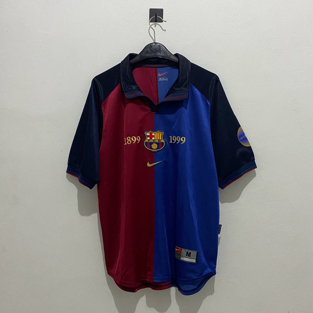 Jersey Original Barcelona 1999-00 Centenary Home Kluivert All Original - M