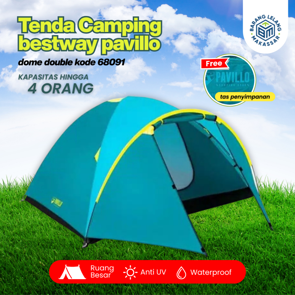 Tenda Camping Bestway Pavillo Activeridge 4 Orang 68091 | Dome Double Layer + Tas