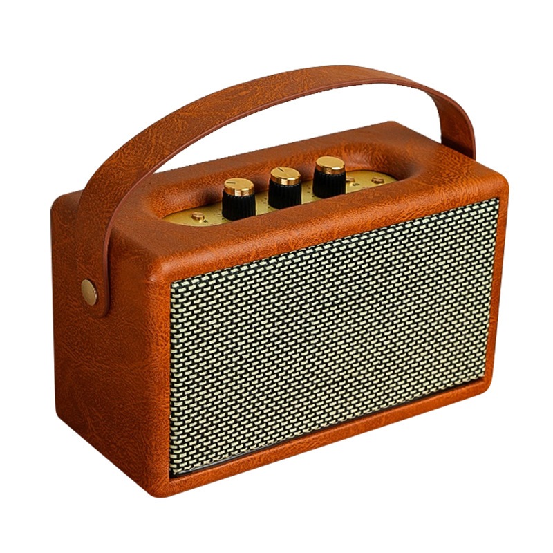 Speaker Bluetooth retro, speaker mini rumahan dari kayu