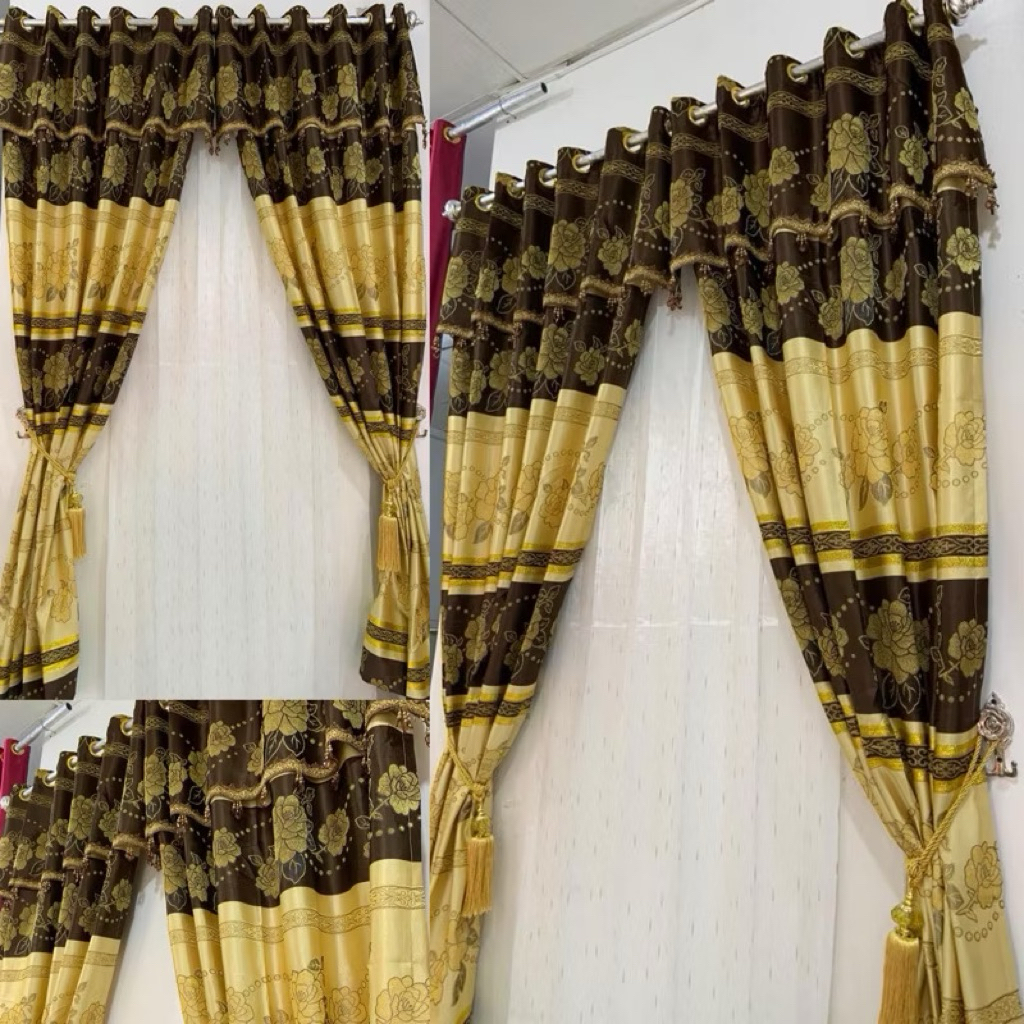 PONI TEMPEL/PISAH gorden prada/jodha mewah rumbai jendela pintu rumah murah gorden panjang ruang tam