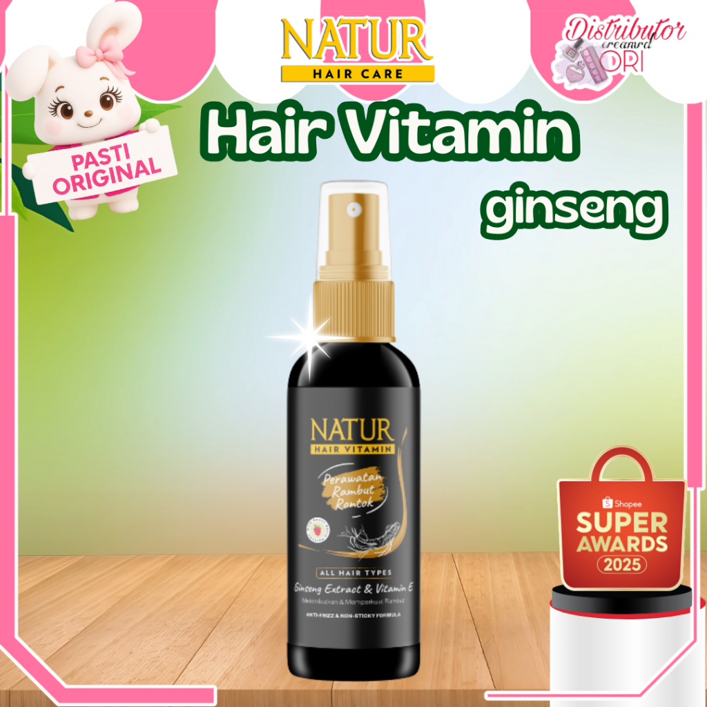 Natur Hair Vitamin Ginseng 80 ml - Vitamin Rambut Rontok | Distributor Cream Ori