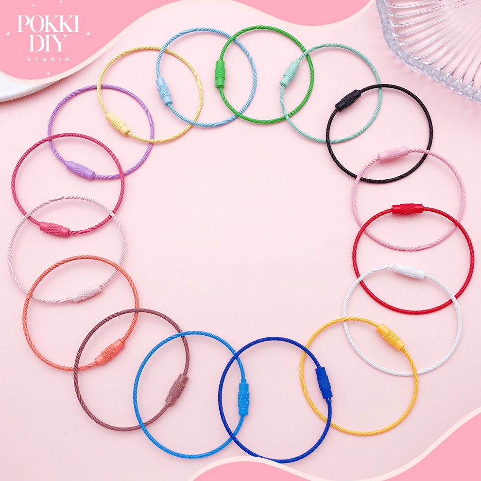 Aksesories [1 pcs] O Ring besar Tali Kawat gantungan kunci bahan metal / Tali kawat gantungan / gant