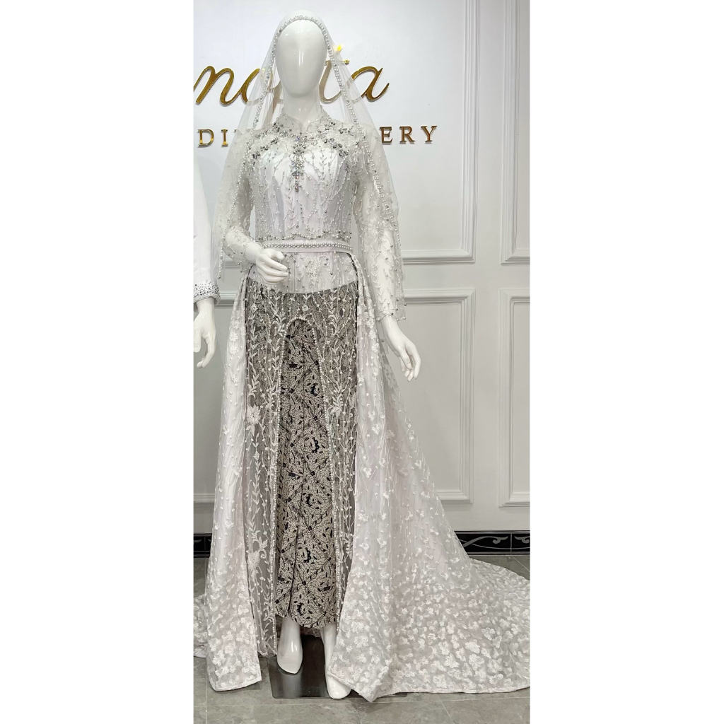 kebaya akad putih pengantin preloved