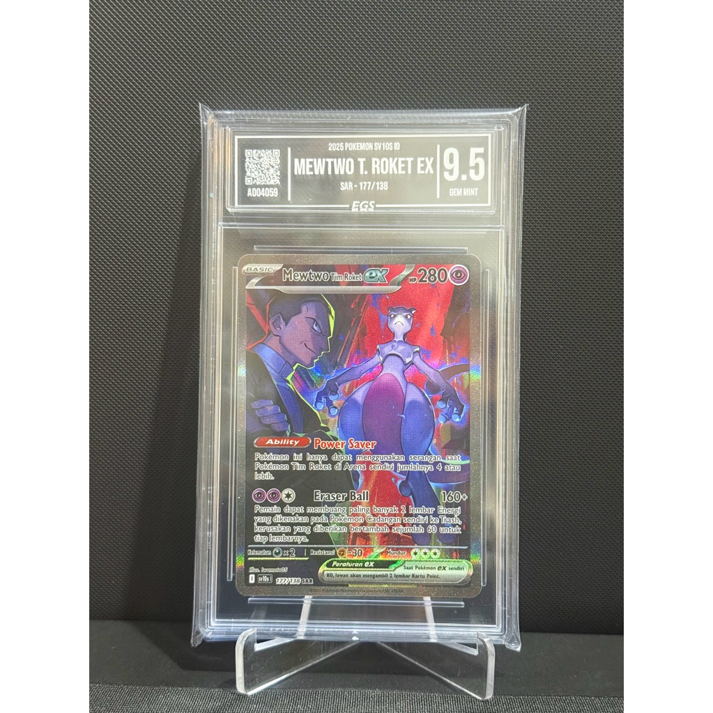 Kartu Pokemon Mewtwo Team Roket EX SAR 138/103 EGS Grading Original