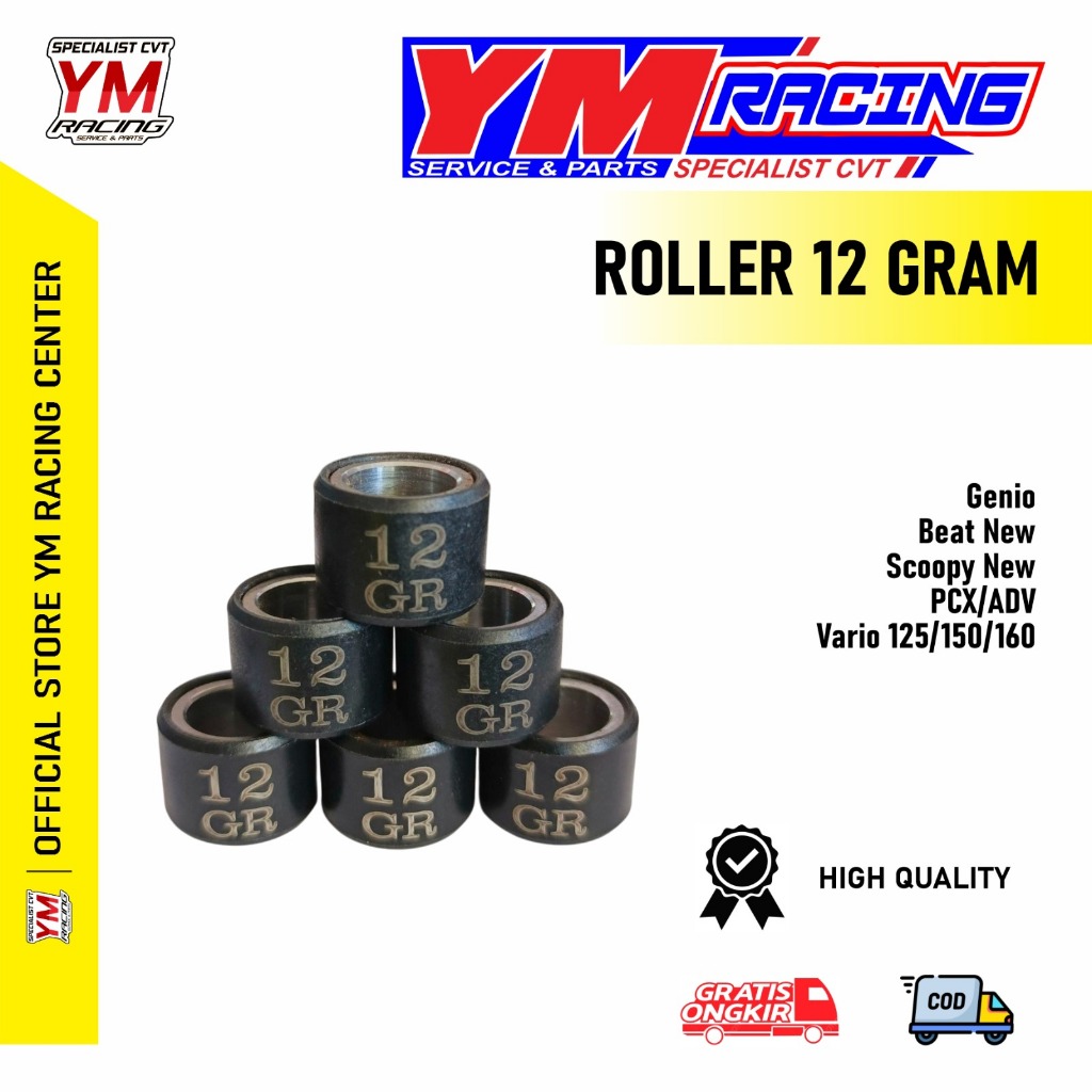 ROLLER 12 GRAM VARIO 125 1SET ISI 6BUTIR // ROLLER GENIO 12 GRAM [ ROLLER 12GRAM VARIO 150 / ROLLER 