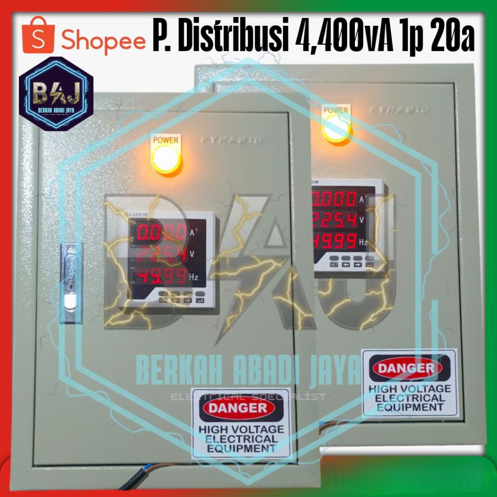 panel listrik 1phase 20a digital meter panel pembagi