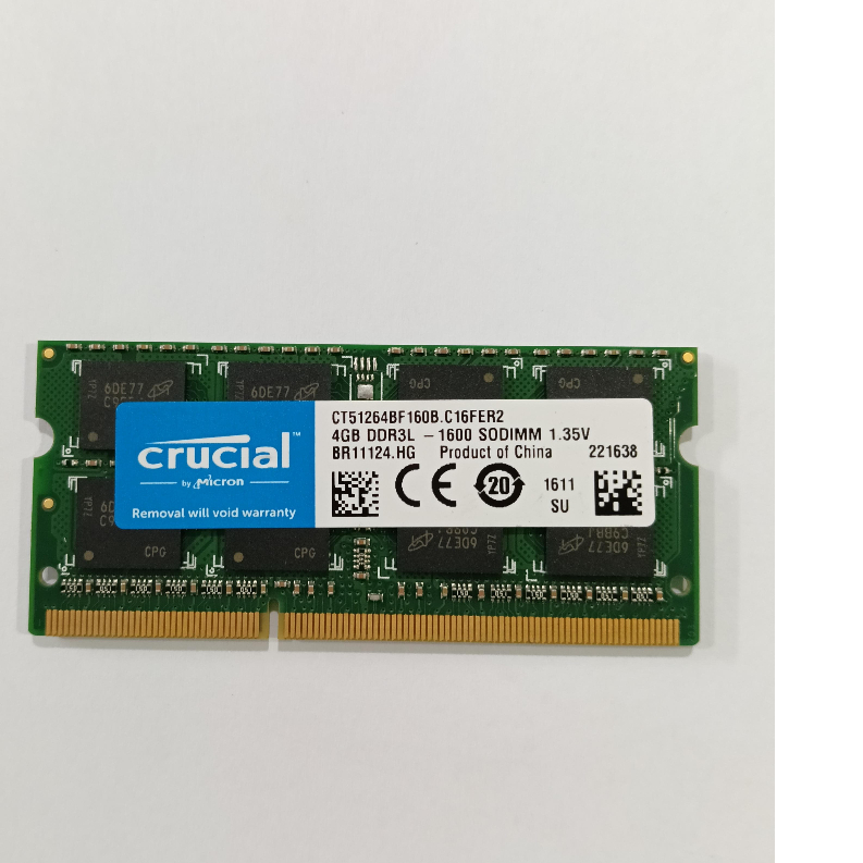 RAM LAPTOP CRUCIAL DDR3L 4GB SODIMM 1600Mhz