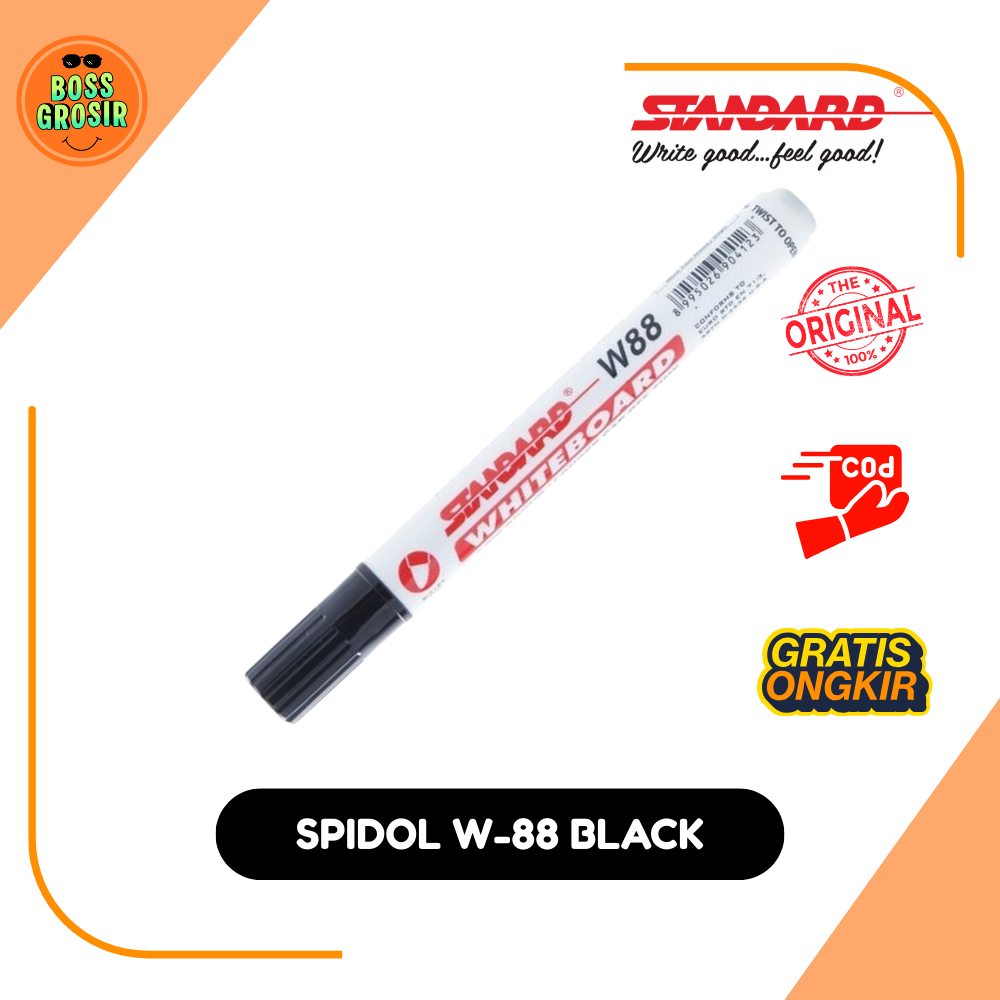 Boss Grosir Standard Spidol dan Refill / Isi ulang Tinta Spidol Standard WhiteBoard Hitam Satuan