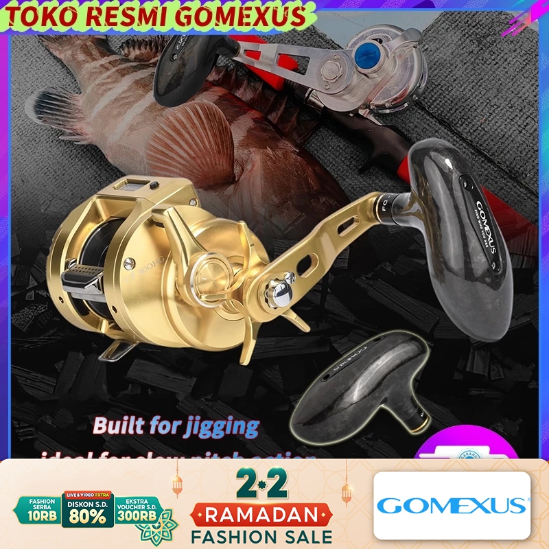 Gomexus Knob T-bar Forged Carbon Saltwater Handle Knop Cocok untuk jigging  digunakan pada reel Shim