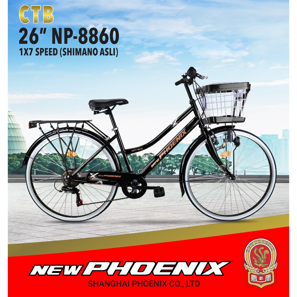 SEPEDA PEREMPUAN DEWASA 26 INCH NEW PHOENIX 8860 SHIMANO 7 SPEED